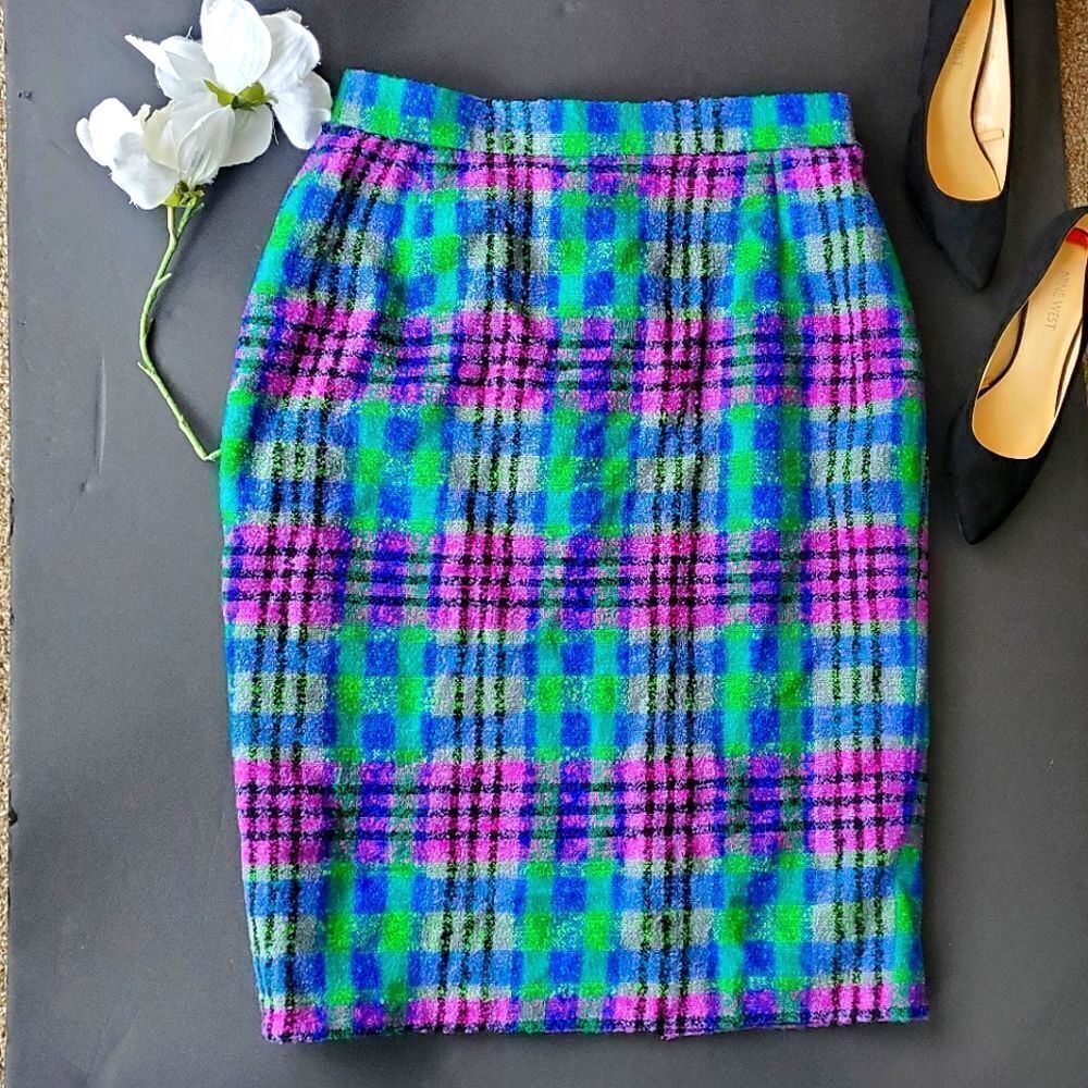 Vintage Louis Feraud Plaid Skirt
